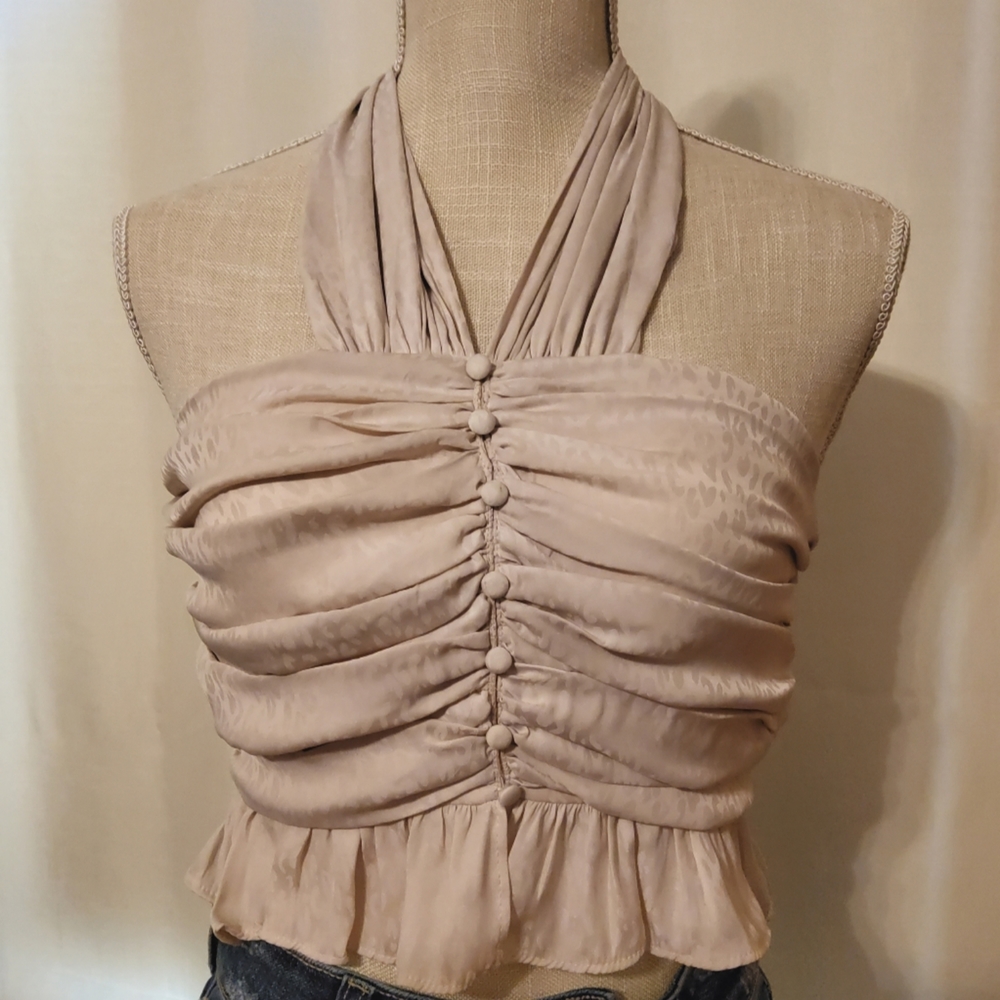 Shop Neighbor Leopard Print Cream Crop Top